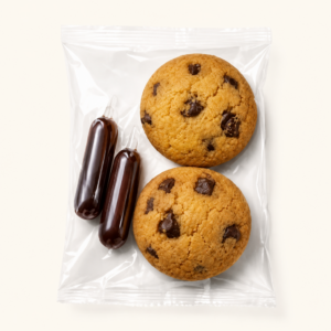Healthy Mini Cookies (Duo Pack) with Chocolate Sauce | ميني كوكيز صحي (قطعتين مع صوص الشوكولاتة)